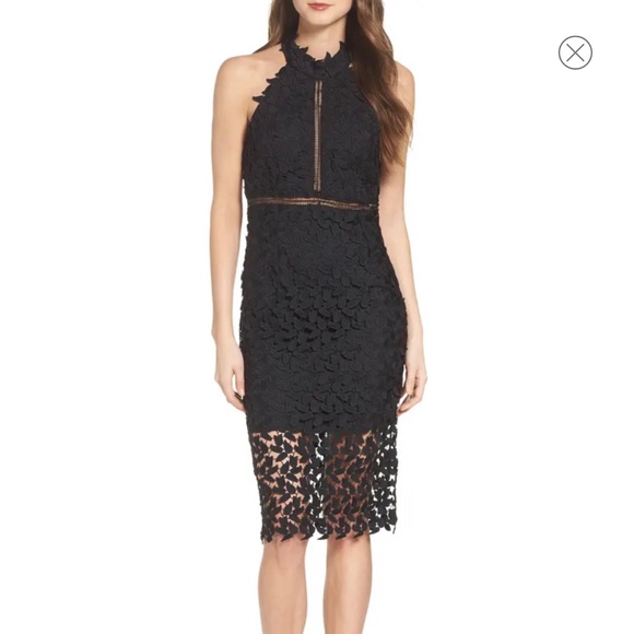 Bardot Gemma Halter Lace Sheath Dress - Picture 2 of 12